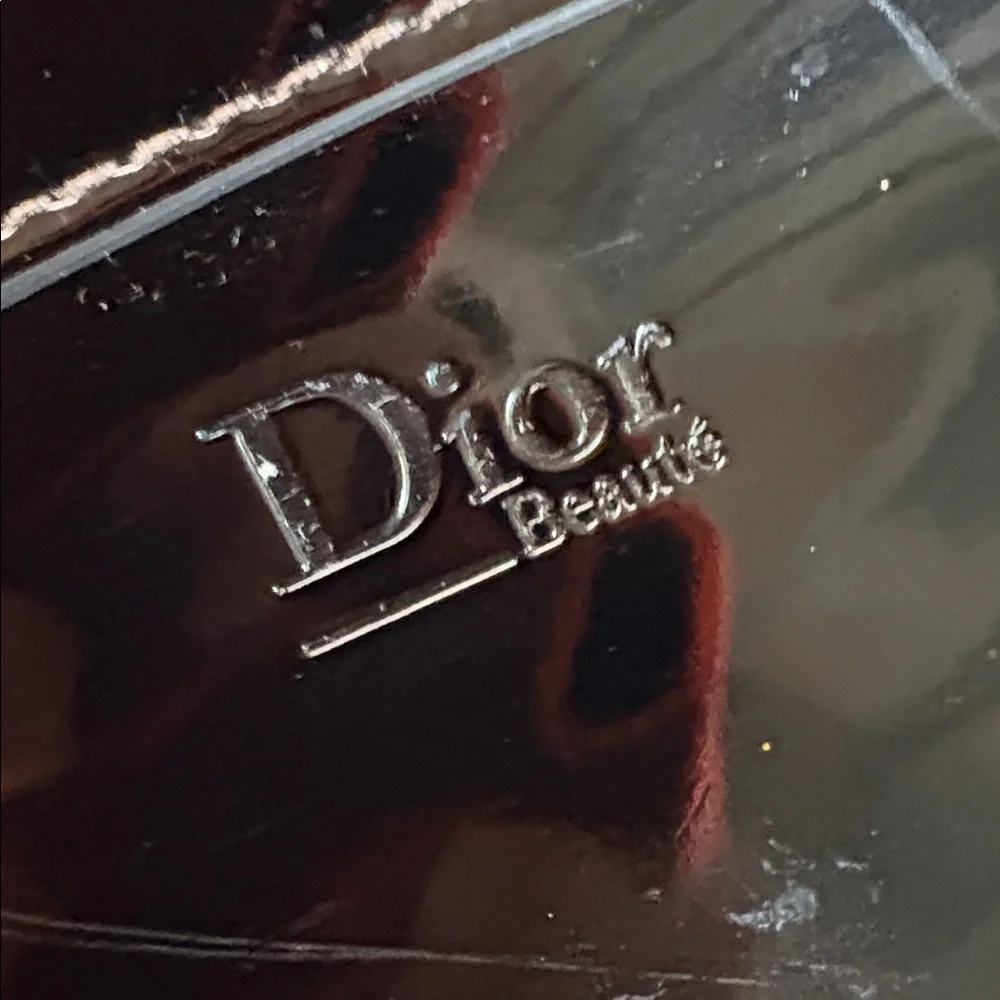 Dior Beauty Black Patent Leather Makeup Bag